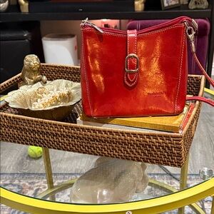 Glossy Red Crossbody Bag